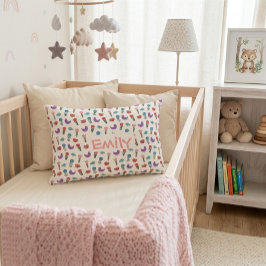 Personalized Hand-Drawn Folk Art Floral  アクセントクッション