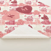 Personalized Hand Drawn Hearts Pattern シェルパブランケット (3/4)
