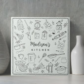 Personalized Hand Drawn Kitchen Cooking Utensils  タイル