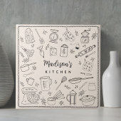 Personalized Hand Drawn Kitchen Cooking Utensils  タイル