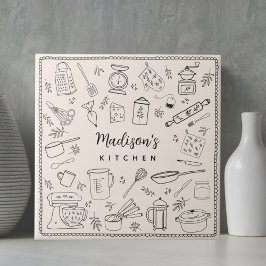 Personalized Hand Drawn Kitchen Cooking Utensils  タイル