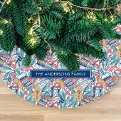 Personalized Hand Dwan Christmas Theme Pattern  フリース ツリースカート