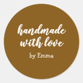 Personalized Handmade with Love Minimalist ラウンドシール (正面)