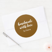 Personalized Handmade with Love Minimalist ラウンドシール (封筒)