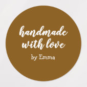 Personalized Handmade with Love Minimalist ラベル (デザイン2)