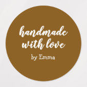 Personalized Handmade with Love Minimalist ラベル (デザイン1)