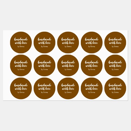 Personalized Handmade with Love Minimalist ラベル (シート)