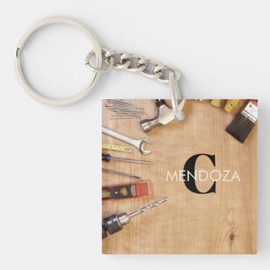 Personalized Handyman Carpenter Custom Name キーホルダー (正面)