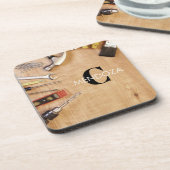 Personalized Handyman Carpenter Custom Name  コースター (左側)