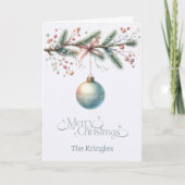 Personalized Hanging Ornament Christmas Card カード (正面)
