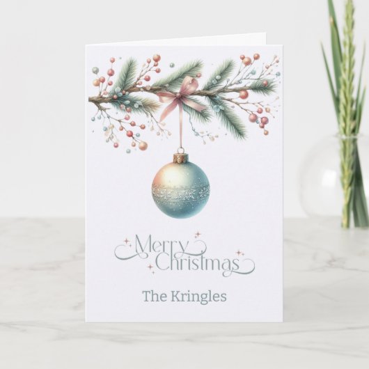 Personalized Hanging Ornament Christmas Card カード (正面)