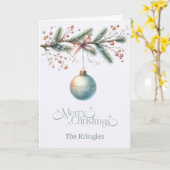 Personalized Hanging Ornament Christmas Card カード (黄色い花)
