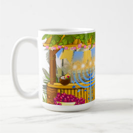 Personalized Hanukkah – Beach Theme Tiki Bar コーヒーマグカップ