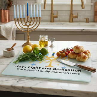 Personalized Hanukkah Custom Family Name Menorah カッティングボード
