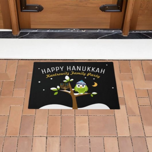 Personalized Hanukkah Menorah Light up theNight ドアマット