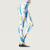 Personalized Hanukkah Pattern Cute Workout レギンス (右)