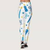 Personalized Hanukkah Pattern Cute Workout レギンス (裏面)