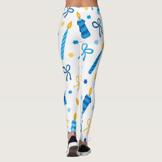 Personalized Hanukkah Pattern Cute Workout レギンス (裏面)