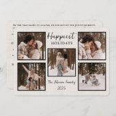 Personalized Happiest Holidays Card with Photos シーズンカード (正面/裏面)