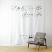 Personalized Happily Ever After Wedding Backdrop タペストリー (インサイチュ)