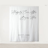 Personalized Happily Ever After Wedding Backdrop タペストリー (正面)