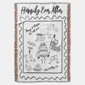 Personalized “Happily Ever After” Wedding Blanket  スローブランケット (正面縦)