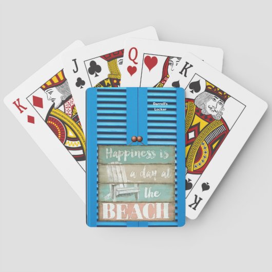 Personalized "Happiness is a Day at the Beach" Art トランプ (裏面)