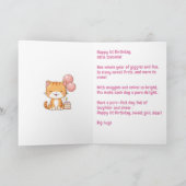 Personalized Happy 1st Birthday Girl, Cute Kitten カード (内部)