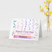 Personalized Happy 1st Day of Grade 5 カード (黄色い花)