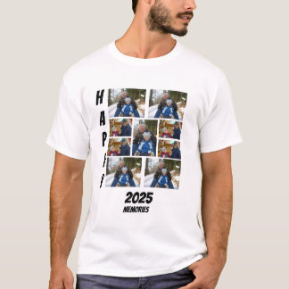 Personalized Happy 2025 memories Photo Collage Tシャツ