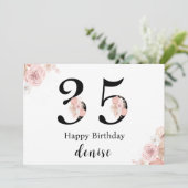 Personalized Happy 35th Birthday カード (スタンド正面)