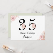 Personalized Happy 35th Birthday カード (正面/裏面インサイチュ)