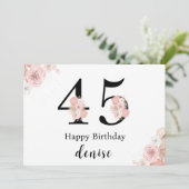 Personalized Happy 45th Birthday カード (スタンド正面)