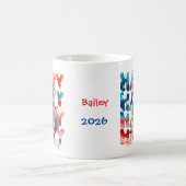 Personalized Happy 4th of July Husky Dog コーヒーマグカップ (中央)