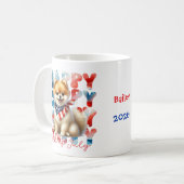 Personalized Happy 4th of July Pomeranian  コーヒーマグカップ (正面左)