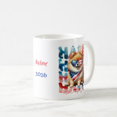 Personalized Happy 4th of July Pomeranian  コーヒーマグカップ (正面右)