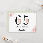 Personalized Happy 65th Birthday カード (正面/裏面インサイチュ)