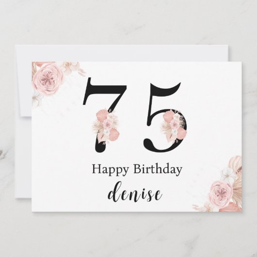Personalized Happy 75th Birthday カード (正面)