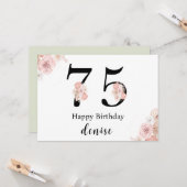 Personalized Happy 75th Birthday カード (正面/裏面インサイチュ)