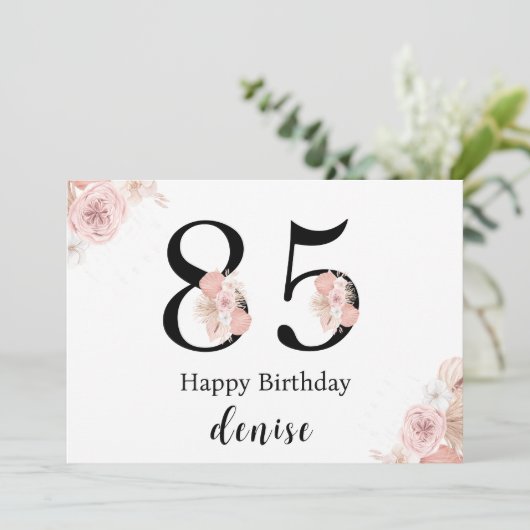Personalized Happy 85th Birthday カード (スタンド正面)