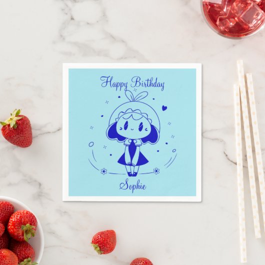 Personalized Happy Birthday  スタンダードカクテルナプキン (インサイチュ)