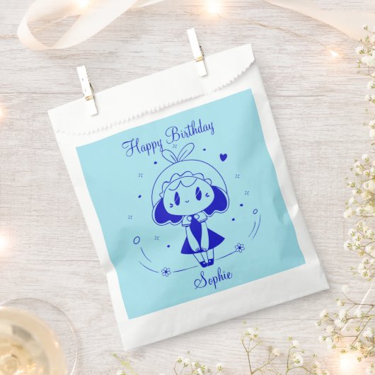 Personalized Happy Birthday フェイバーバッグ (クリップ留めされた状態)