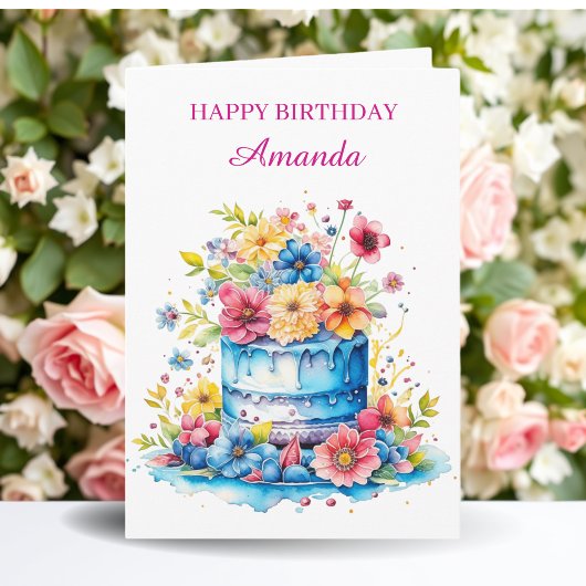 Personalized Happy Birthday | Coloring Page カード