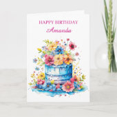Personalized Happy Birthday | Coloring Page カード (正面)