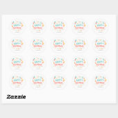 Personalized Happy Birthday Custom Party Stickers ラウンドシール (シート)