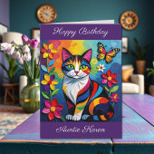 Personalized Happy Birthday for Her | Cute Cat カード