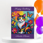 Personalized Happy Birthday for Her | Cute Cat カード