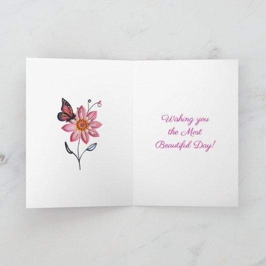 Personalized Happy Birthday for Niece Cute Cat   カード (内部)