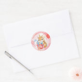 Personalized Happy Birthday Girl's Squirrel ラウンドシール (封筒)