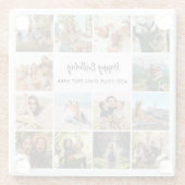 Personalized Happy Birthday Photo Collage ガラスコースター (裏面)